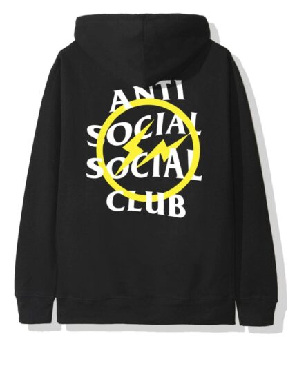 Anti Social Social Club x Fragment Yellow Bolt Hoodie – Black