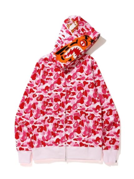 BAPE ABC Camo Tiger Full Zip Hoodie – Pink