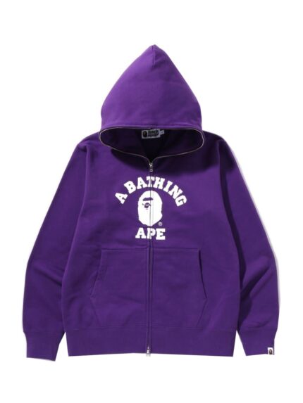 BAPE College Full Zip Hoodie – Purple