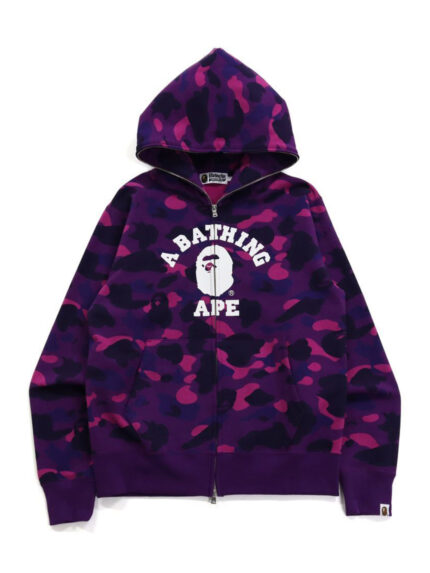 BAPE Color Camo College Full Zip Hoodie FW21 – Purple