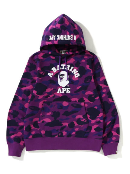 BAPE Color Camo College Pullover Hoodie – Purple