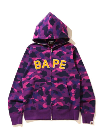 BAPE Color Camo Logo Full Zip Hoodie – Purple