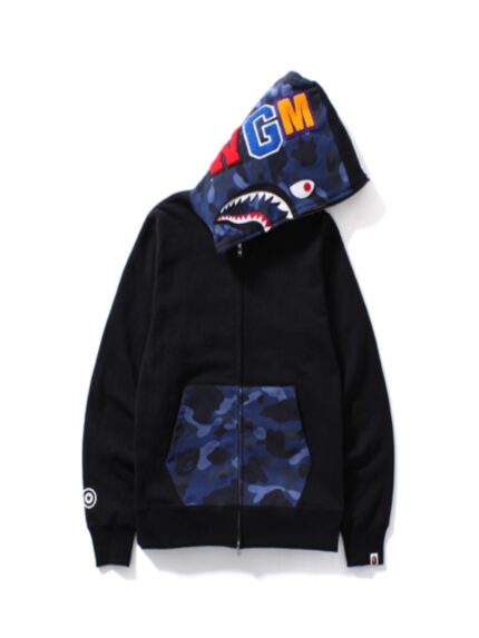 BAPE Color Camo Shark Full Zip Hoodie – Black