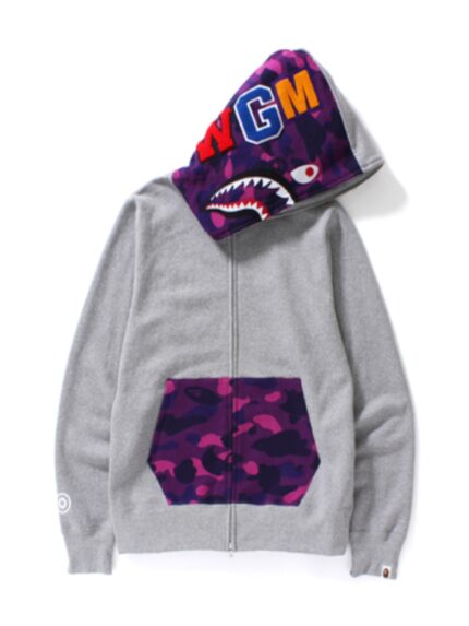 BAPE Color Camo Shark Full Zip Hoodie – Grey