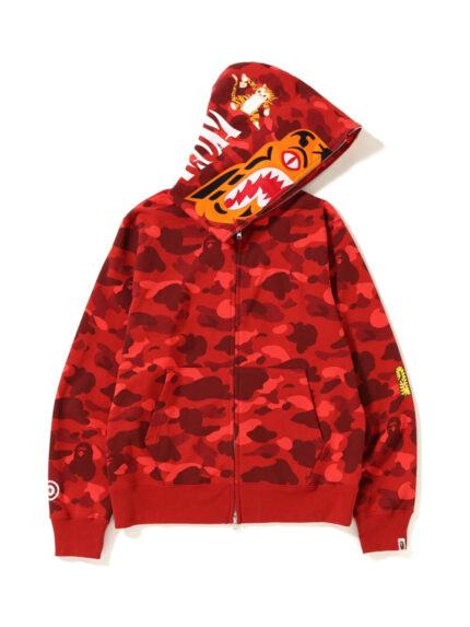 BAPE Color Camo Tiger Full Zip Hoodie FW18 – Red