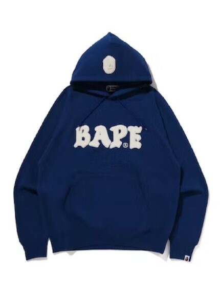 BAPE Logo Relaxed Fit Pullover Hoodie FW22 – Blue