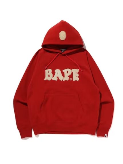 BAPE Logo Relaxed Fit Pullover Hoodie FW22 – Red