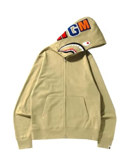 BAPE Shark Full Zip Hoodie SS22 – Beige