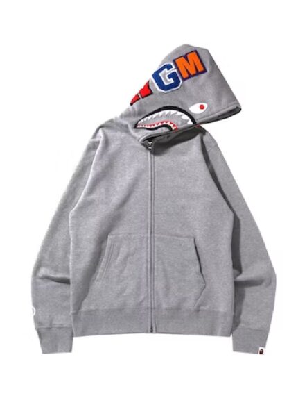 BAPE Shark Full Zip Hoodie SS22 – Gray