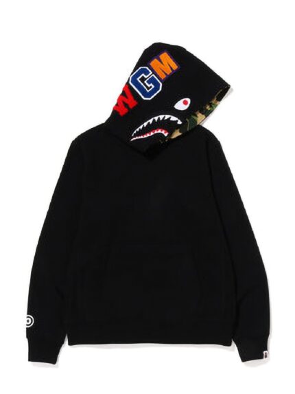 BAPE Shark Pullover Inside Camo Hoodie – Black