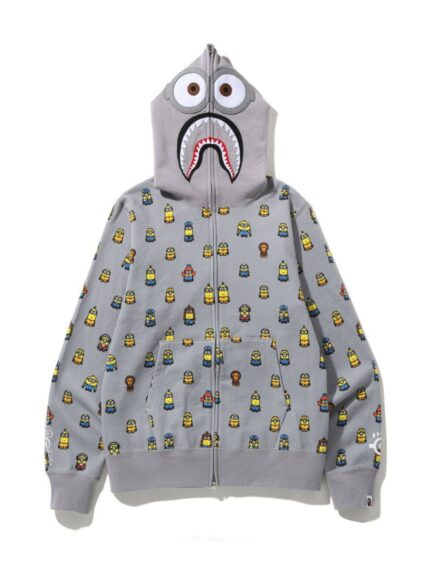 BAPE x Minions Shark Full Zip Hoodie – Grey