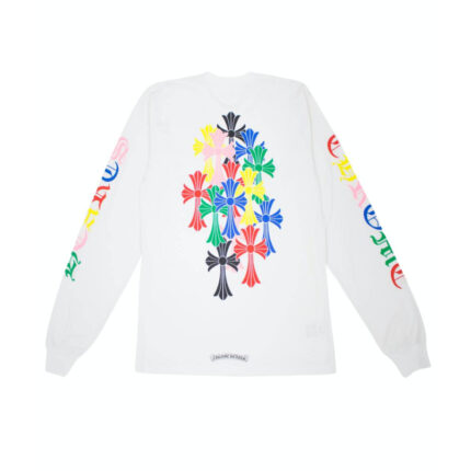 Chrome Hearts Multi Color Cross Cemetery Sweatshirt – White