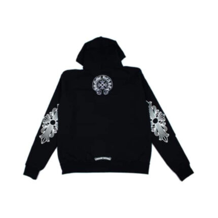 Chrome Hearts Single Floral T Logo Zip Up Hoodie – Black