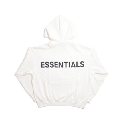 Fear of God Essentials 3M Logo Pullover Hoodie – White – FW19
