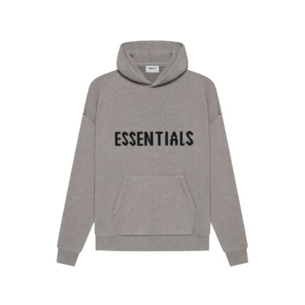 Fear of God Essentials Knit Pullover Hoodie – Dark Heather – SS21