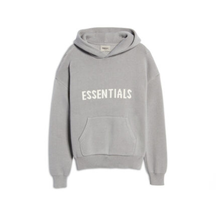 Fear of God Essentials Knit Pullover Hoodie – Pebble SS21