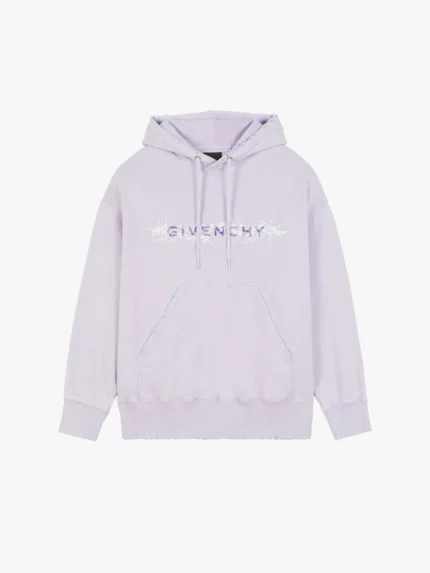 GIVENCHY Barbed Wire Oversized Hoodie – Purple