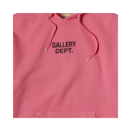Gallery Dept. Centered Logo Hoodie Pink 1 1