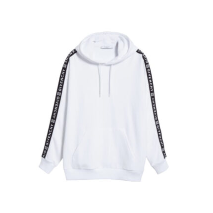 Givenchy 4G Branded Logo Tape Hoodie – White