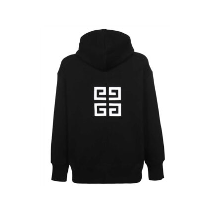 Givenchy Front Logo Heavy Brushed Hooded Sweatshirt – Black 1