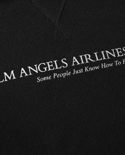 Palm Angels Airlines Printed Hoodie Black Detail
