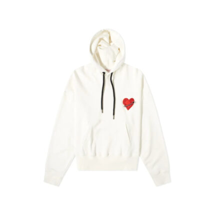 Palm Angels Pin My Heart Hoodie – White
