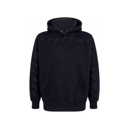 Supreme Logo Embroidery Hoodie – Black