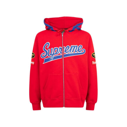 Supreme x Vanson Leathers Spider Zip up Hoodie – Red