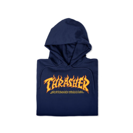 Thrasher Fire Logo Hoodie – Navy 1