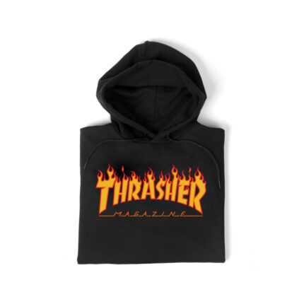 Thrasher Flame Logo Hoodie – Black 1