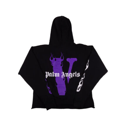 Vlone x Palm Angels Purple Logo Hoodie – Black 1 1 1