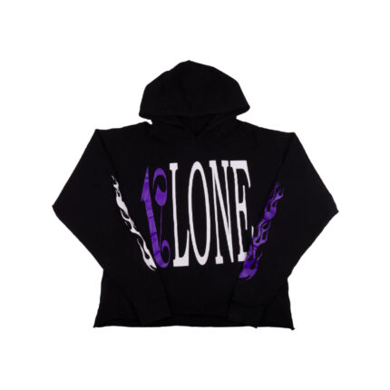 Vlone x Palm Angels Purple Logo Hoodie – Black 1