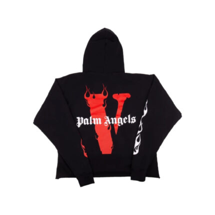 Vlone x Palm Angels Red Logo Hoodie – Black 1 1 1