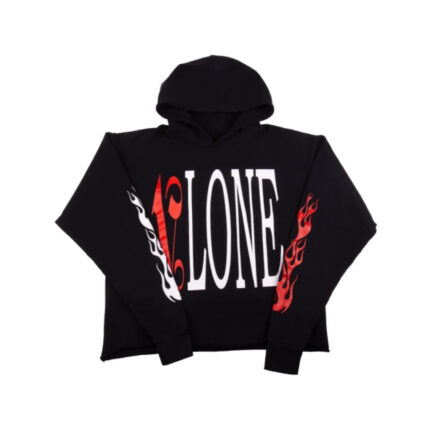 Vlone x Palm Angels Red Logo Hoodie – Black 1