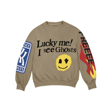 Kids See Ghosts Lucky Me Crewneck Sweatshirt Brown