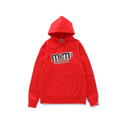 BAPE x MMs Womens College Pullover Hoodie Red