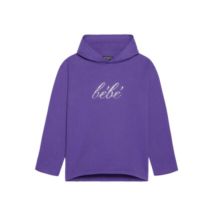 Balenciaga Womens Bebe Cropped Hoodie Purple