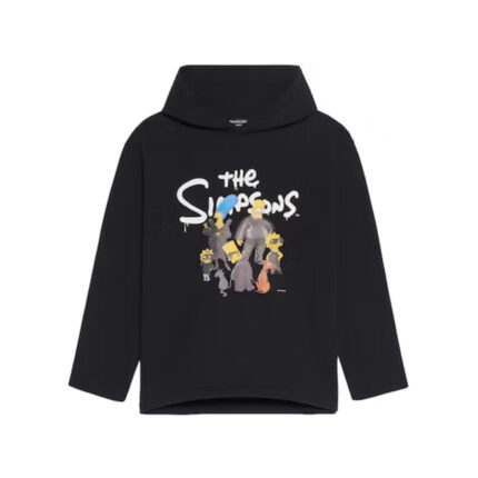 Balenciaga x The Simpsons Womens Cropped Hoodie Black