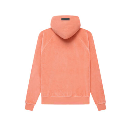 Fear of God Essentials Womens Velour Hoodie Coral FW22 1