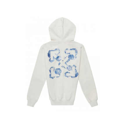 Off White Womens Floral Arrows Hooded Sweatshirt White 1