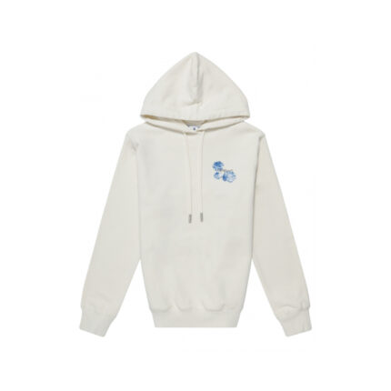 Off White Womens Floral Arrows Hooded Sweatshirt White