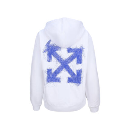 Off White Womens Pen Arrows Hooded Sweatshirt White 1