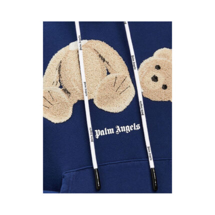Palm Angels Womens Bear Over Hoodie Navy Blue 1
