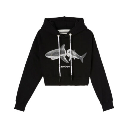 Palm Angels Womens Shark Hoodie Black