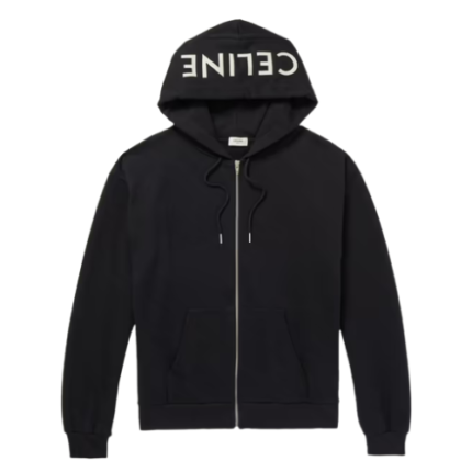 homme logo print cotton blend jersey zip up hoodie 3